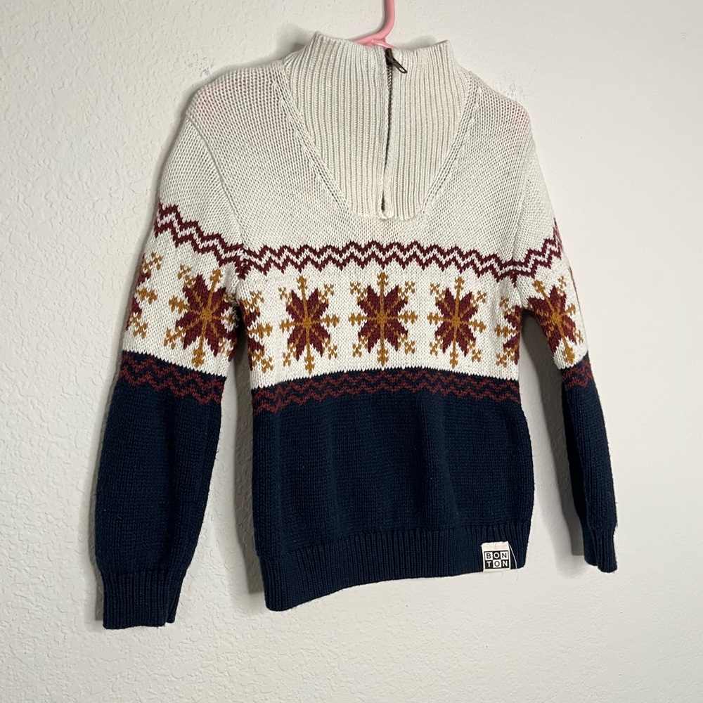 Bonton snowflake Nordic style sweater size 4